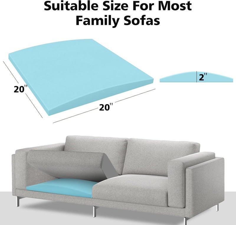 RA RUNNING ALIEN Couch Cushions Support for Sagging Seat 20"X 20"Insert padsSupports Board Sofa Furniture seat Cushion Under Sag Repair, Curved High Density Foam Replacement for Sectional Loveseat Chair Blue Set of 1 - Image 2